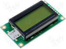 Display LCD alphanumeric 8x2 green 58x32x13.5mm