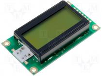 Display LCD alphanumeric 8x2 green 58x32x13.5mm