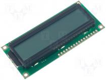 Display LCD alphanumeric 16x2 green 80x36x10mm