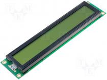 Display LCD alphanumeric 20x1 green 180x40x13.9mm