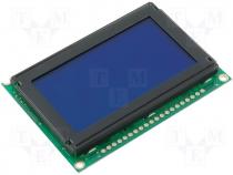Display LCD graphical 128x64 blue 75x52.7x8.9mm