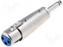 Adaptor Socket XLR 3pin-Jack plug 6,35mm