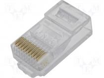 Connector RJ50 plug PIN 10 IDC crimped on cable