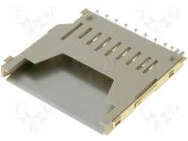 Connector for cards SD without ejector SMD 40mΩ 10000cycles