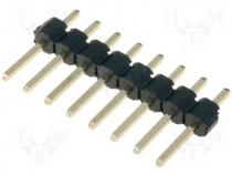 Pin header pin strips male PIN 8 straight 2.54mm THT 1x8