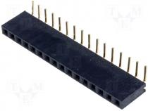 Socket pin strips female PIN 16 angled 2.54mm THT 1x16 3A