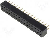 Socket pin strips female PIN 32 straight 2mm THT 2x16