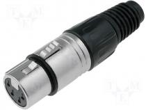 Plug XLR female for cable 4pin