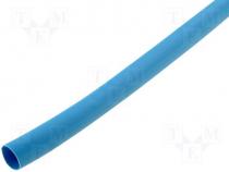 Heat shrink sleeve 2 1 6.4mm L 1m blue polyolefine