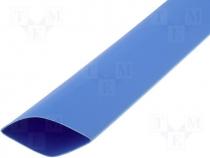 Heat shrink sleeve 2 1 25.4mm L 1m blue polyolefine
