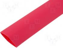 Heat shrink sleeve 2 1 25.4mm L 1m red polyolefine