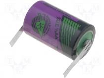 Battery lithium (LTC) 1/2AA 3.6V Leads soldering lugs