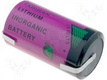 Battery lithium (LTC) D 3.6V Leads soldering lugs 19000mAh