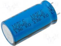 Capacitor electrolytic low impedance THT 1000uF 50V Ø 16x31mm