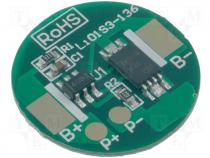 PCB protection Battery Li Ion Ø 18.5mm 3.6V 2.5A