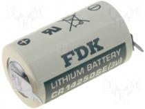 Battery lithium 1/2AA 3V Leads 2 pin Ø 14.5x25mm 900mAh