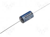 Battery lithium 1/2AA 3.6V Leads axial O14.3x24.6mm 1200mAh