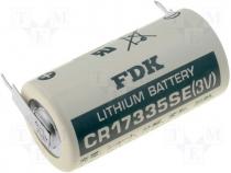 Battery lithium CR17335 3V Leads 2 pin O17x33.5mm 1800mAh