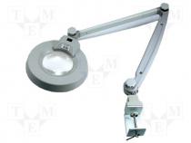 Lamp with desk clamp with magnifier 5 dioptres