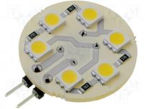 Module  LED, 1.44W, 84(typ)lm, Colour  warm white, 12VDC, Cap  G4