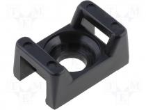 Cable tie holder, black, 15.2x9.7mm, Application  for cable ties