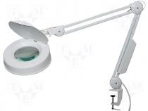 Lamp with magnifiers, desk clamp diopt.3 dia 120mm
