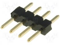 Pin header pin strips male PIN 4 straight 2mm THT 1x4