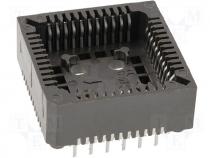 Socket PLCC PIN 44 THT phosphor bronze 1A thermoplastic