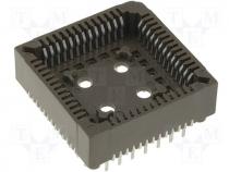 Socket PLCC PIN 52 THT increased contact pressing force