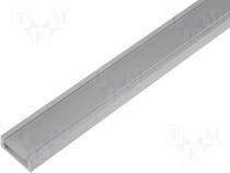 Profiles for LED modules 1m aluminium flat mat