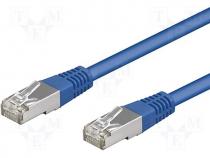 Patch cord F/UTP 5e connection 1 1 stranded CCA PVC blue 1m
