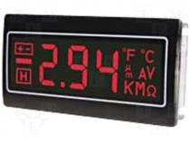 Panel meter LCD 3 5 digit 10mm  negative Backlight colour red