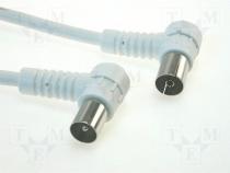 Cable coaxial 9.5mm socket  coaxial 9.5mm plug 1.5m white
