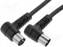 Cable coaxial 9.5mm socket  coaxial 9.5mm plug 1.5m black