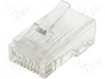 Connector RJ45 plug PIN 8 IDC, crimped, on cable