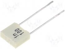 Capacitor polyester 1nF 100V Pitch 5mm 10% 2.5x6.5x7.2mm