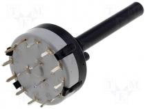 Switch rotary 4 position 0.15A/250VDC Poles number 3 30°