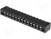 Connector FFC / FPC straight THT NON ZIF PIN 13 2.54mm 500V