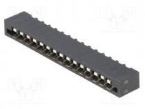 Connector FFC / FPC straight THT NON ZIF PIN 15 2.54mm 500V