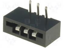 Connector FFC / FPC angled 90° THT NON ZIF PIN 3 2.54mm 500V