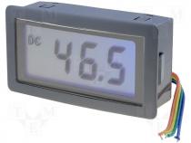 Panel meter LCD 3 5 digit (1999) V DC 0÷20V 10mVDC 74x39mm
