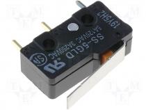 Microswitch with lever SPDT 5A/125VAC Leads for PCB