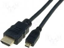 Cable HDMI 1.4 HDMI micro plug  HDMI plug 0.5m black