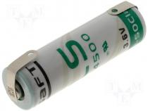 Battery lithium 3.6V AA soldering lugs Ø14.5x50mm 2450mAh