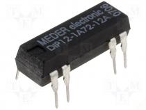 Reed relay SPST-NO,1,25A 12VDCDiode, PCB mounting