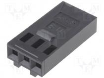 Plug wire-board female PIN 3 w/o terminals 2.54mm for cable
