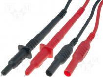 Test lead PVC 0.9m 10A red and black 2x test lead