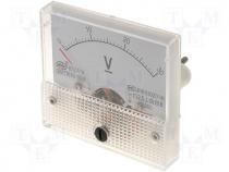 Panel DC voltage meter, analogue, 0÷30V, Accuracy class 2,5
