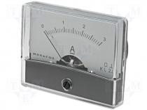 Panel meter 0÷3A Accuracy class 2,5 20m Mounting hole Ø38mm