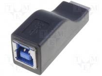 Adapter, USB 3.0, USB B socket, USB B micro plug, gold plated
